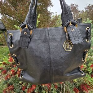 A.P.C. APC Black Leather Tote Shoulder Bag Purse Large